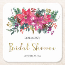 Pink Poinsettia Weihnachts-Brautparty