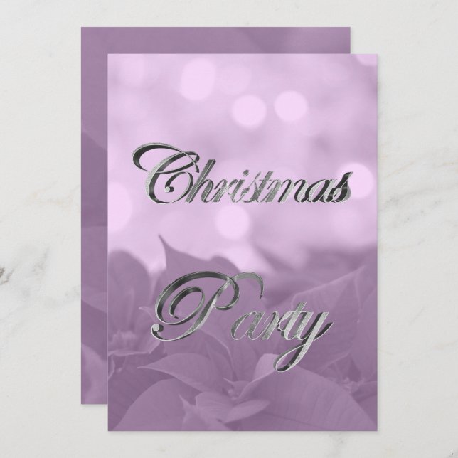 Pink Poinsettia Weihnachtsfeier Party Einladung El (Vorne/Hinten)