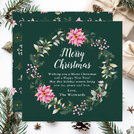 Pink Poinsettia Wreath Frohe Weihnachten