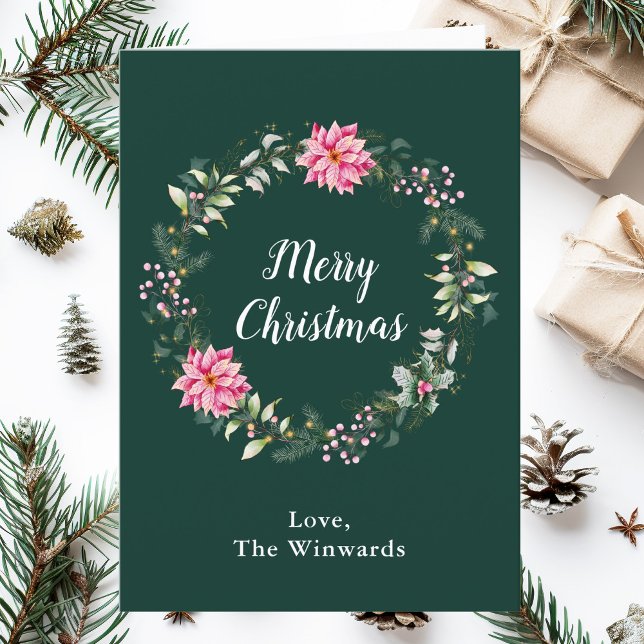 Pink Poinsettia Wreath Frohe Weihnachten (Von Creator hochgeladen)