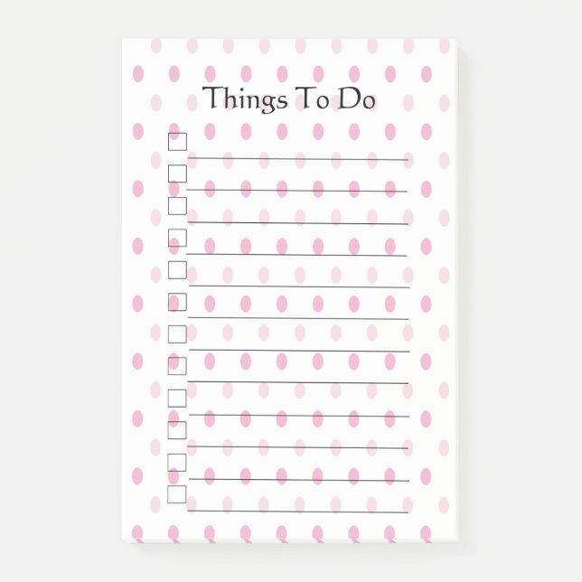 Pink Poka tut was zu tun Post-it Klebezettel (Vorderseite)