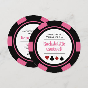 Pink Poker Chip Vegas Casino Junggeselinnen-Abschi Einladung