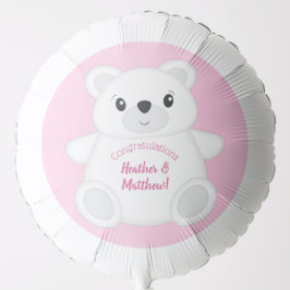 Pink Polar Bear Baby Dusche Ballon