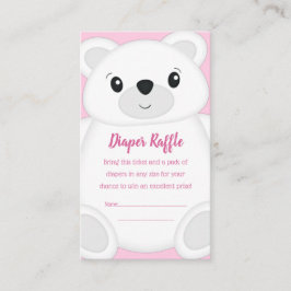 Pink Polar Bear Baby Dusche Begleitkarte