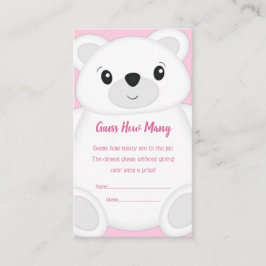 Pink Polar Bear Baby Dusche Begleitkarte