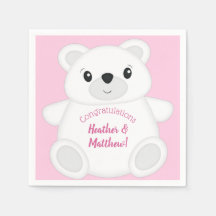 Pink Polar Bear Baby Dusche