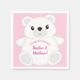 Pink Polar Bear Baby Dusche Serviette