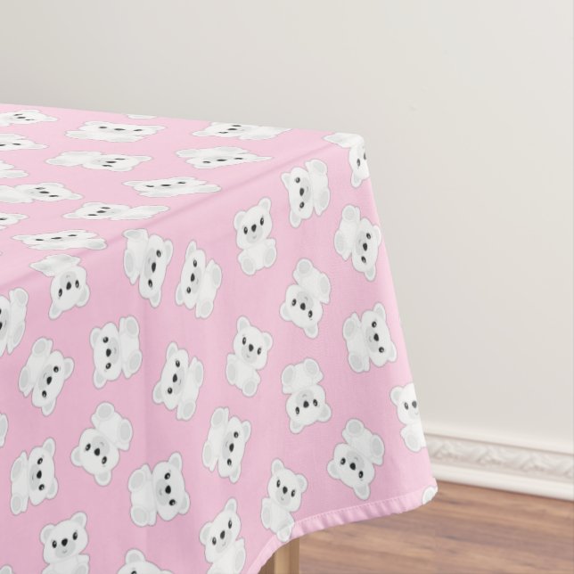 Pink Polar Bear Geburtstagsparty Tischdecke (Beispiel)