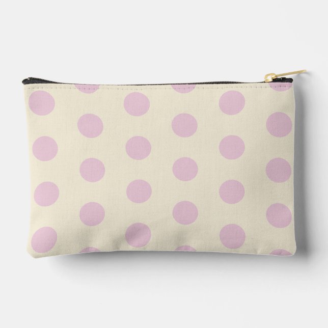 Pink Polka Dot Accessory Pouch Zubehörtasche (Rückseite)