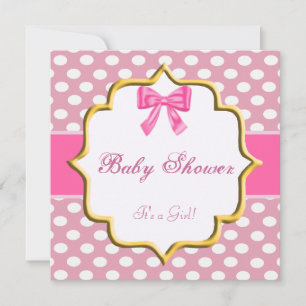Pink Polka Dot Baby Dusche Einladung