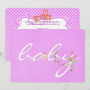 Pink Polka Dot Baby Dusche Einladung