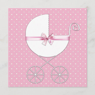 Pink Polka Dot Baby Dusche Einladung
