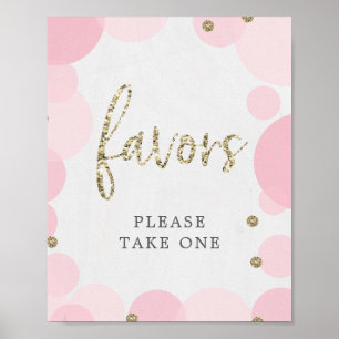 Pink Polka Dot Baby Duwer Favorit Schild