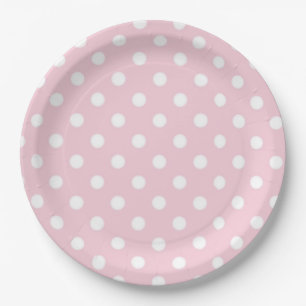 Pink Polka Dot Baby Girl Babydusche Pappteller