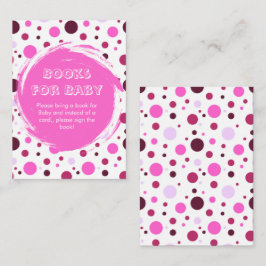 Pink polka dot Baby Shower books for Baby Begleitkarte