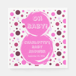 Pink polka dot baby shower Paper Napkin Serviette
