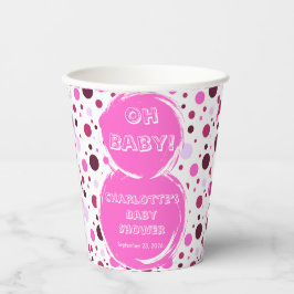 Pink polka dot baby shower Paper Pappbecher