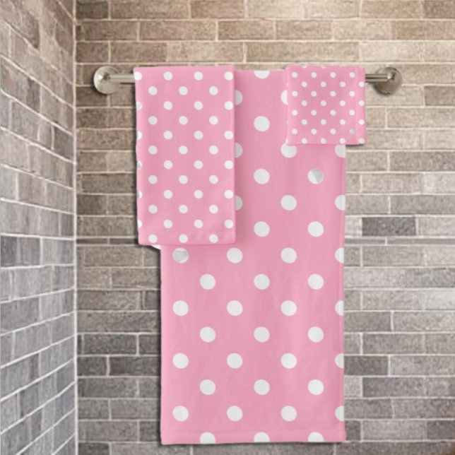 Pink Polka Dot Badhandtuch Set (Von Creator hochgeladen)