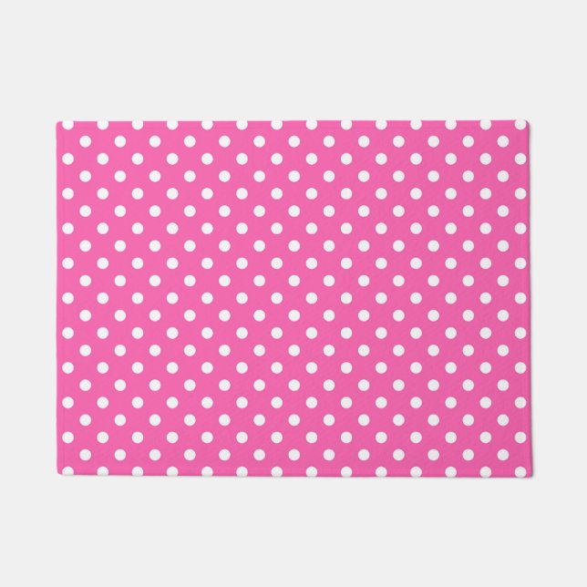 Pink Polka Dot Breast Cancer Awareness Pattern Fußmatte (Vorderseite)