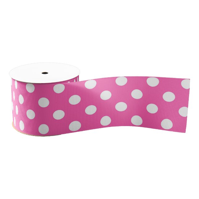 Pink Polka Dot Breast Cancer Awareness Pattern Ripsband (Spule)