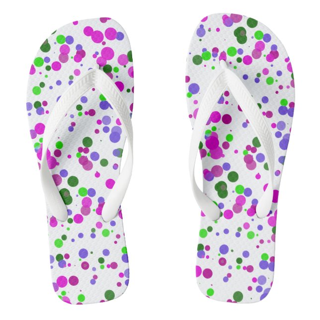 Pink Polka Dot Confetti Flip Flops (Fußbett)