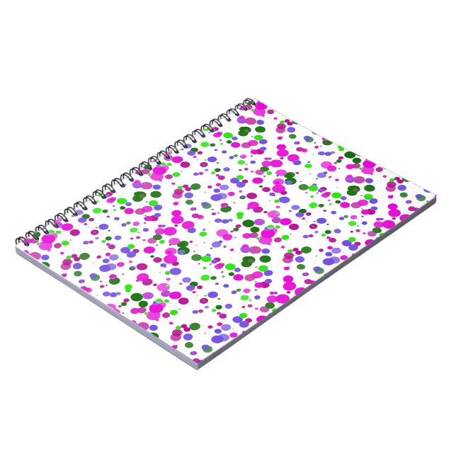 Pink Polka Dot Confetti Notizblock (Linke Seite)