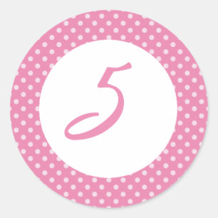 Pink Polka dot Cupcake Topper Runder Aufkleber