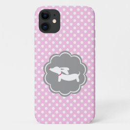 Pink Polka Dot Dackel Handy Case