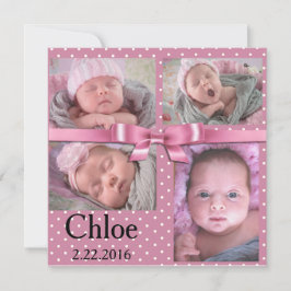 Pink Polka Dot Geburtstagskündigung Ankündigung