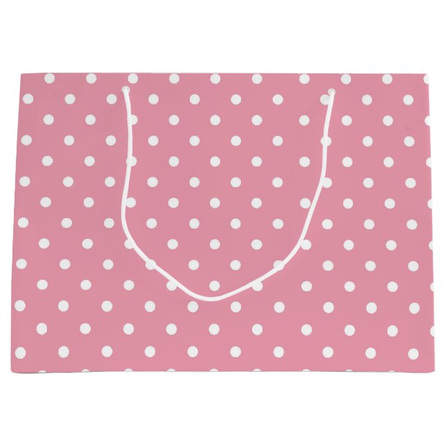 Pink Polka Dot Große Geschenktüte (Vorderseite)