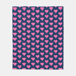 Pink Polka Dot Hearts Fleecedecke