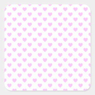 Pink Polka Dot Hearts Quadratischer Aufkleber