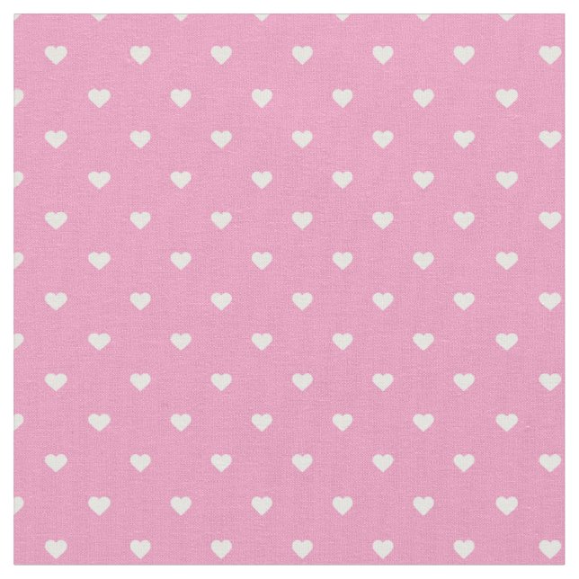 Pink Polka Dot Hearts Stoff (Nahaufnahme)