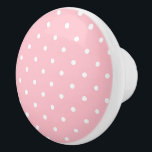 Pink Polka Dot Keramik Knob Keramikknauf<br><div class="desc">Niedlich rosa Polka Punkt Keramik Drehknopf.</div>