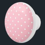 Pink Polka Dot Keramik Knob Keramikknauf<br><div class="desc">Niedlich rosa Polka Punkt Keramik Drehknopf.</div>
