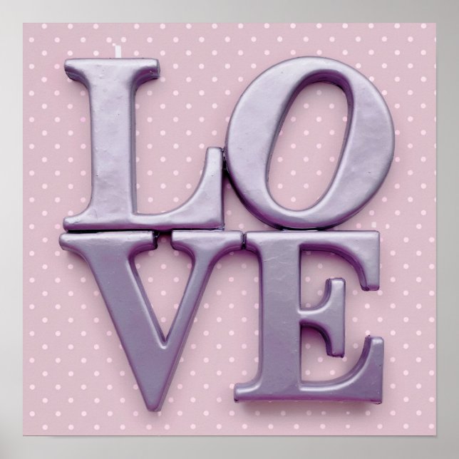 Pink Polka Dot LIEBE Poster (Vorne)