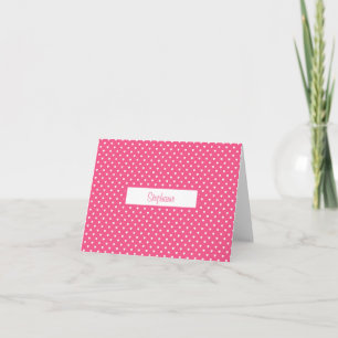 Pink Polka Dot mit Name Karte