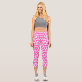 Pink Polka Dot Monogram Capri Leggings