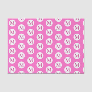 Pink Polka Dot Monogram Seidenpapier