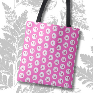 Pink Polka Dot Monogram Tasche
