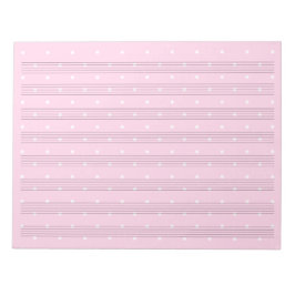 Pink Polka Dot Music Manuskript Papier 8 Stadien Notizblock