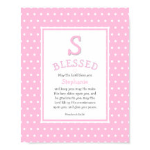 Pink Polka Dot Name Blessing Baby Girl