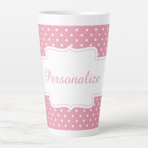 Pink Polka Dot personalisieren Milchtasse
