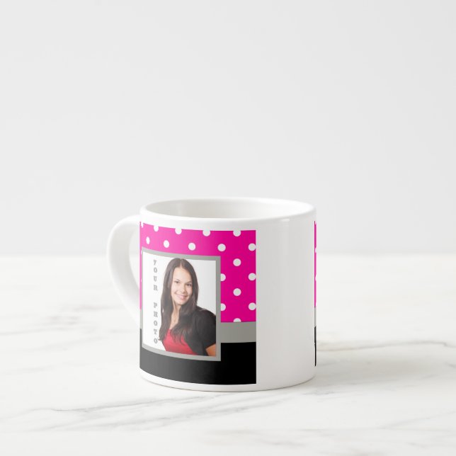 Pink Polka dot photo Vorlage Espressotasse (Vorderseite Links)