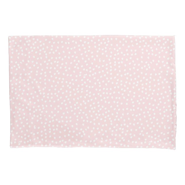 Pink Polka Dot Pillowcase Kissenbezug (Vorderseite)