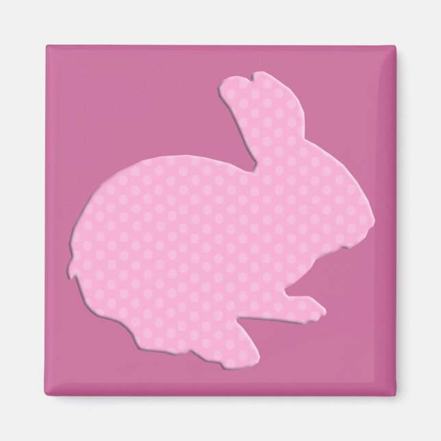 Pink Polka Dot Silhouette Osterfest Magnet (Vorne)