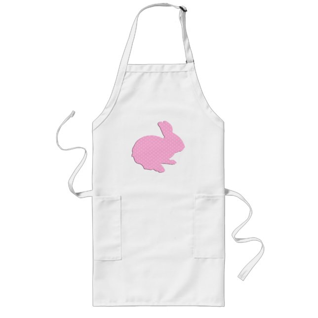 Pink Polka Dot Silhouette Ostern Sonnige Schürze (Vorne)