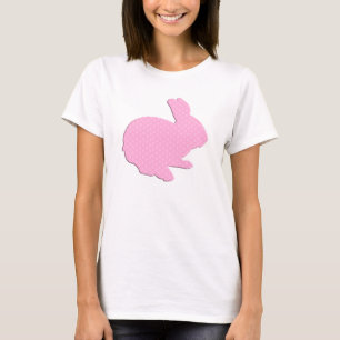 Pink Polka Dot Silhouette Ostern Sonniges Shirt