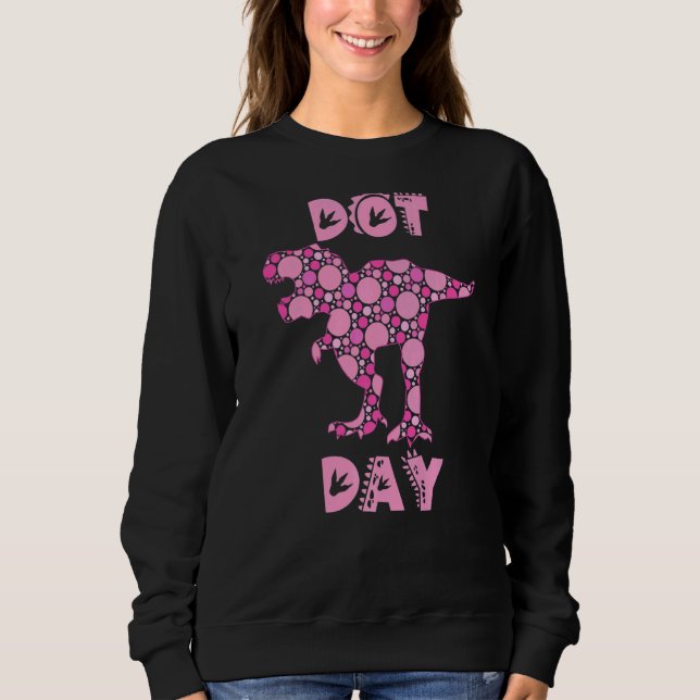 Pink Polka Dot T Rex Dinosau Sweatshirt (Vorderseite)