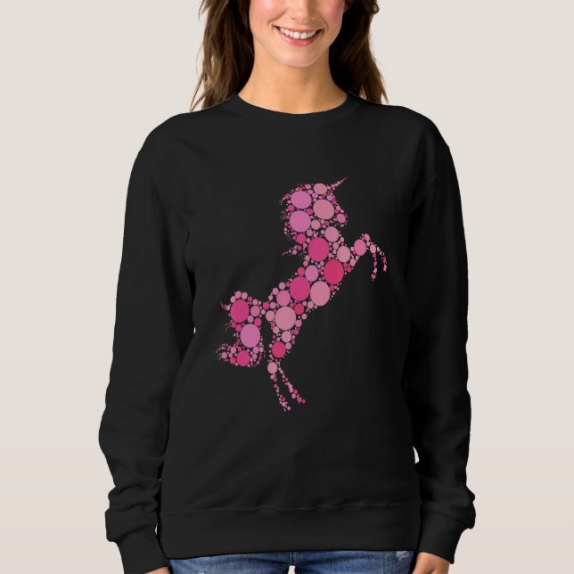 Pink Polka Dot Unicorn International Dot Day Sweatshirt (Vorderseite)